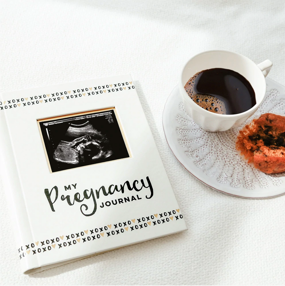 Pearhead Pregnancy Journal - Black, White & Gold
