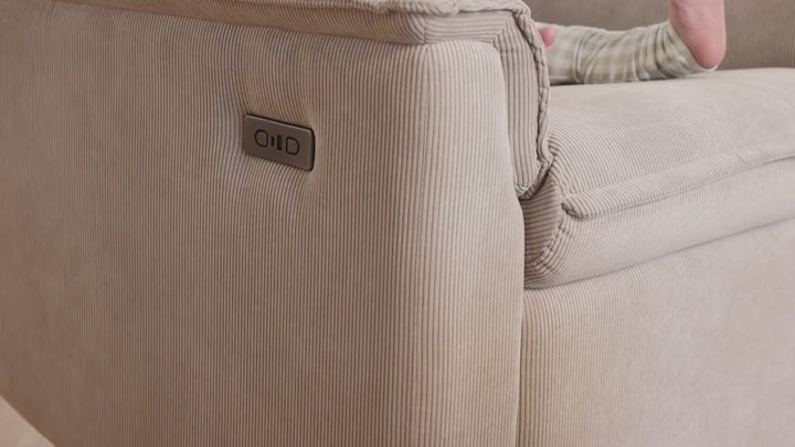 Il Tutto Louie Electric Recliner Glider Nursery Chair in Taupe Corduroy