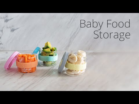 Cherub Baby SILICONE & GLASS BABY FOOD STORAGE 3PK 120ML - CERULEAN/SAGE