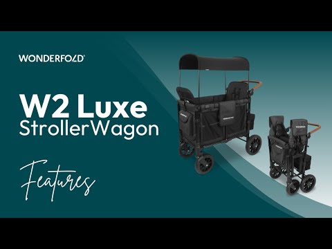 Wonderfold W2 Luxe - Double Wagon - Charcoal Grey with Black Frame