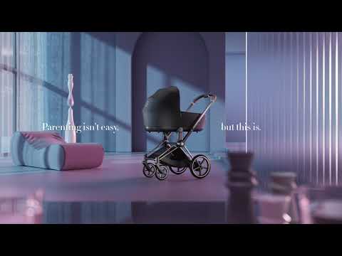 Cybex ePriam Pram Rose Gold Chassis + Seat Pack Cozy Beige