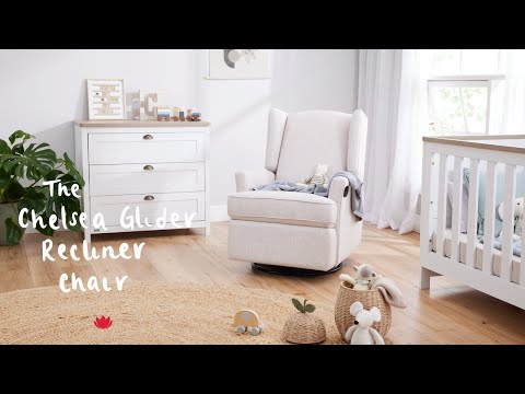 iL Tutto Chelsea Recliner Glider Chair in Vanilla Bouclé