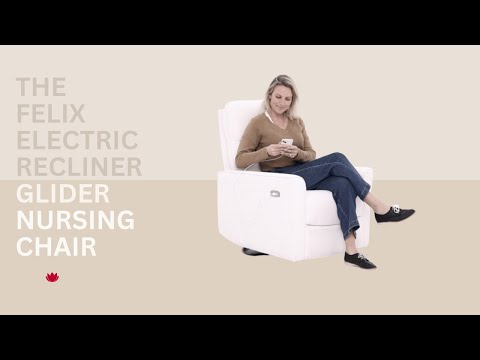 iL Tutto Felix Electric Recliner Glider Chair with USB in Vanilla Bouclé