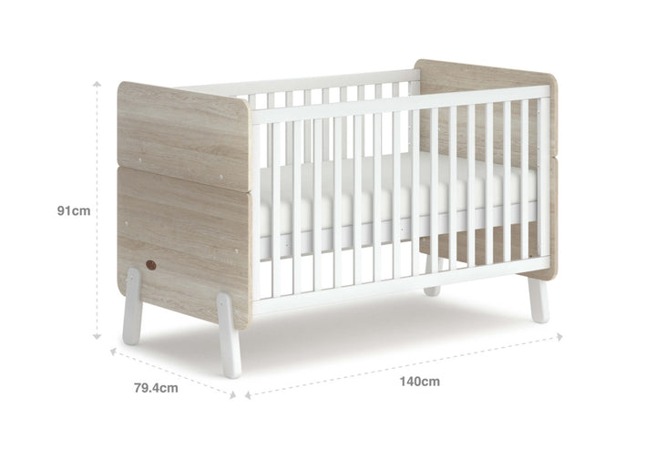 Boori Natty Cot Bed Barley White & Oak(B-NACBV24/BAOA)