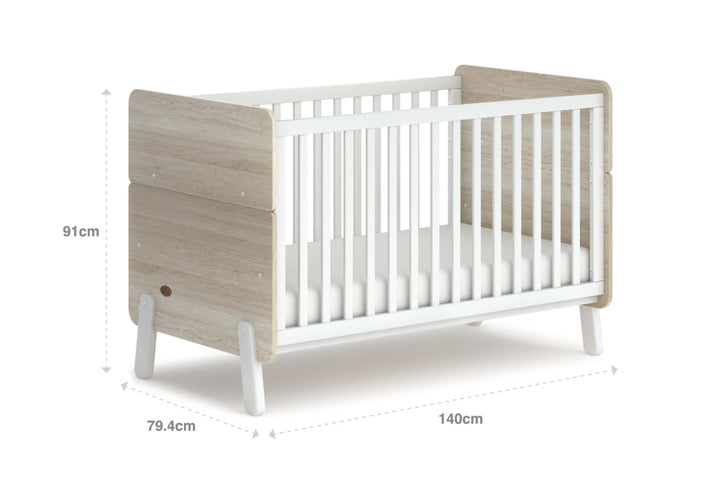 Boori Natty Cot Bed Barley White & Oak(B-NACBV24/BAOA)