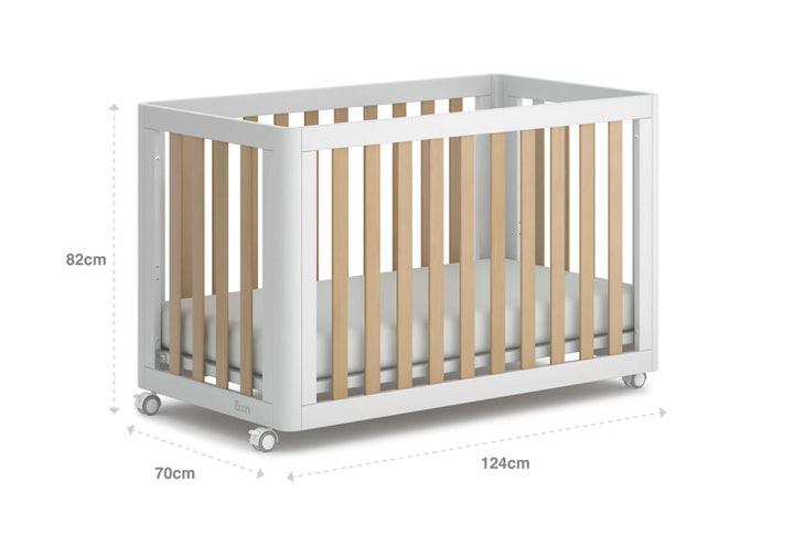 Boori Turin Compact Cot Barley White & Almond(B-TUCCO/BAAD)- Ex Display