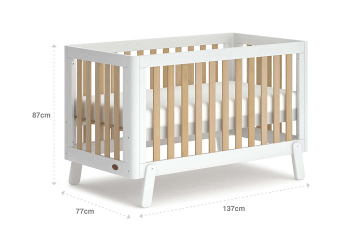Boori Turin Cot Bed-Barley White & Almond(B-TUCB/BAAD)