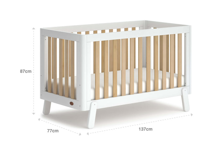 Boori Turin Cot Bed-Barley White & Almond(B-TUCB/BAAD)
