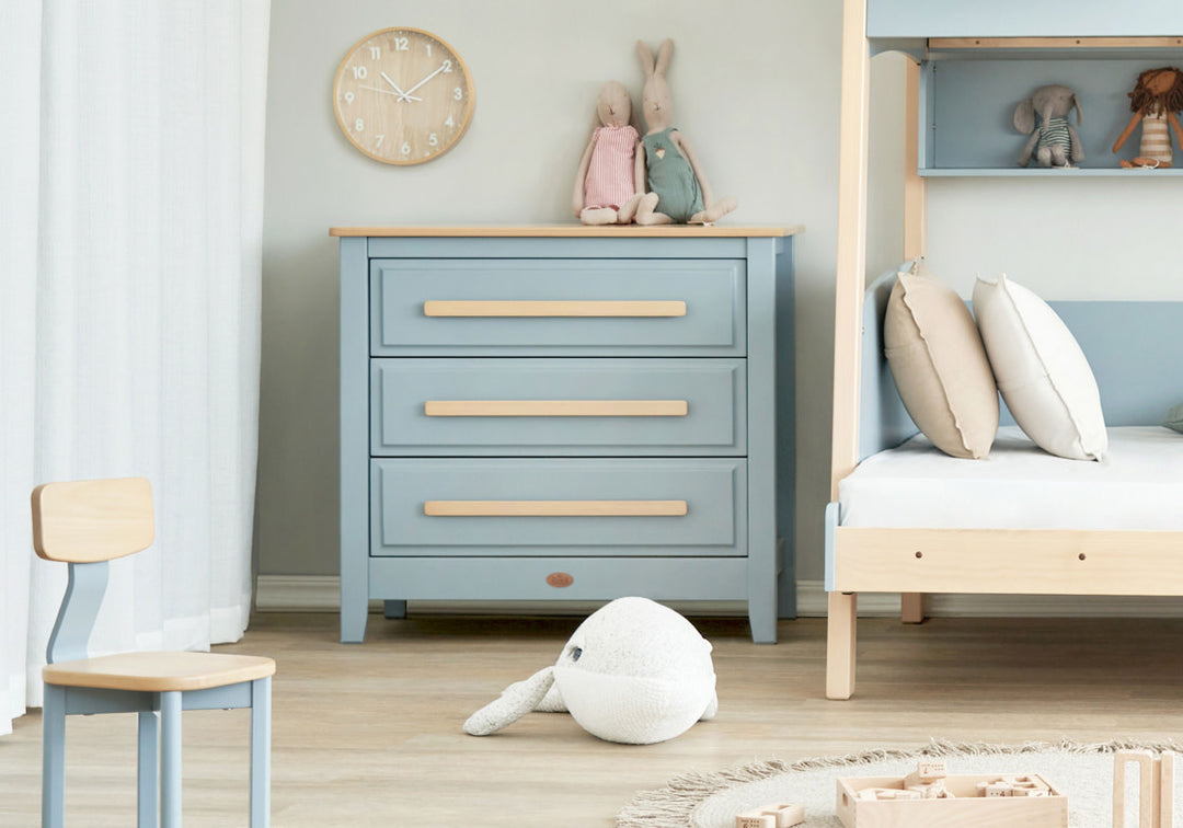Boori Linear 3 Drawer Chest Smart Assembly-Blueberry & Almond(B-LI3DCSA/BBAD)