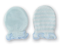 Playette 2 pack  Newborn Bamboo Mittens Blue/Blue Stripes(1312219)
