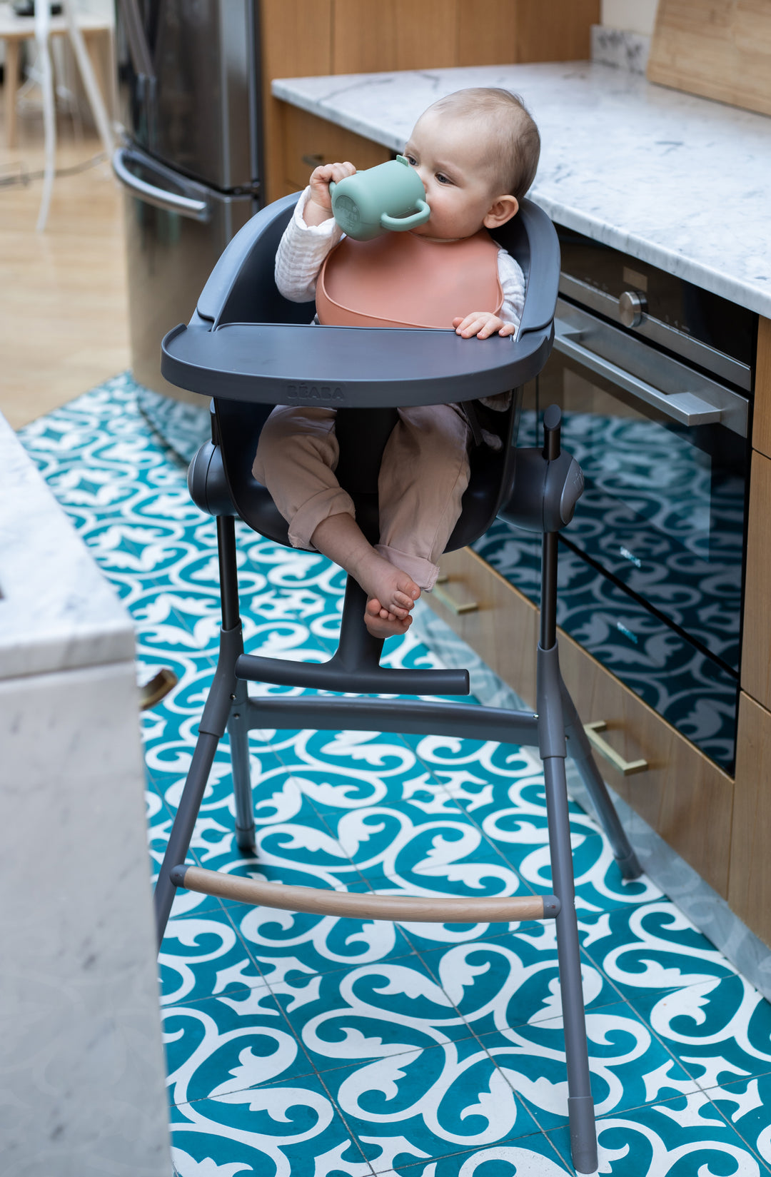 Beaba Up & Down High Chair - Mineral Grey