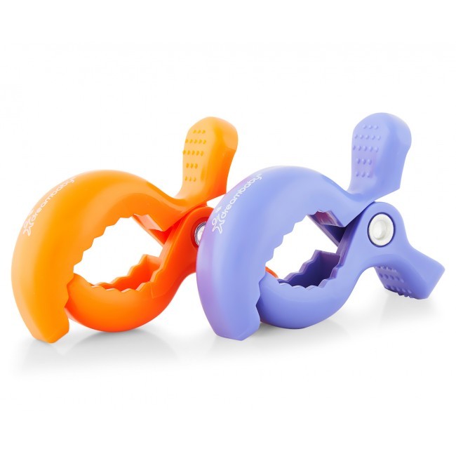 Dreambaby STROLLER CLIPS 4PK - 2 purple/2orange(F2220)
