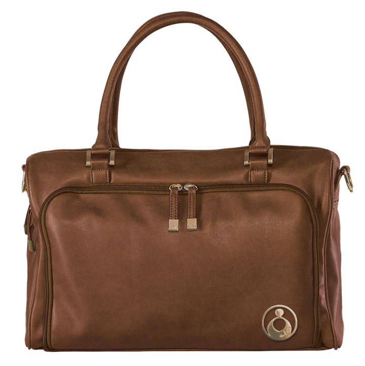 ISOKI DOUBLE ZIP SATCHEL  REDWOOD CHESTNUT