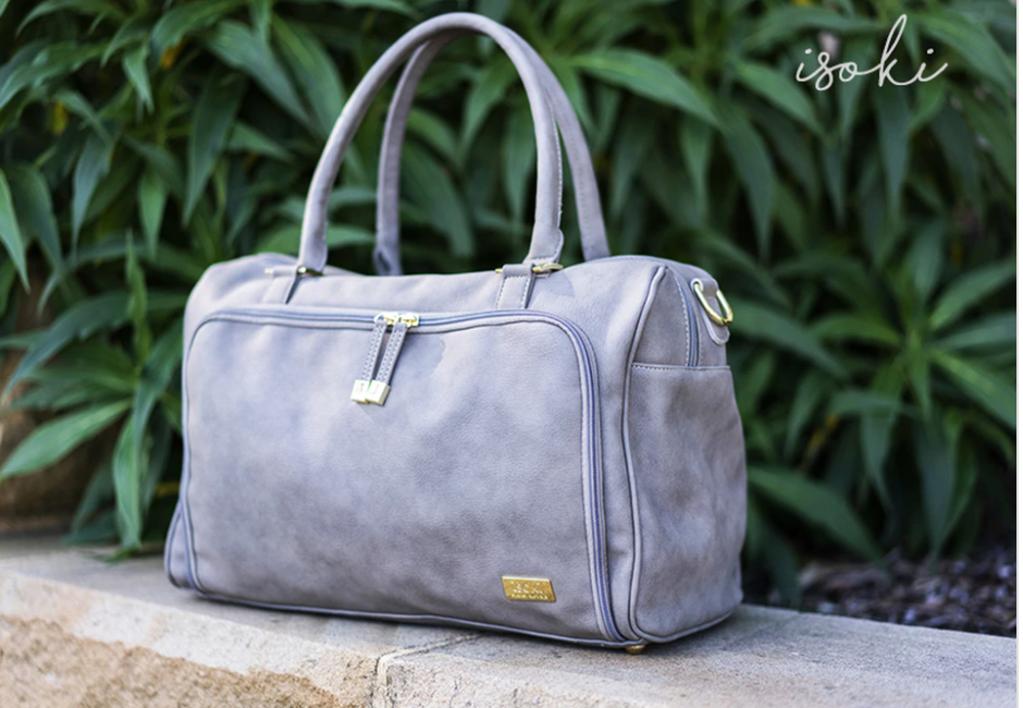 ISOKI DOUBLE ZIP SATCHEL - STONE GREY