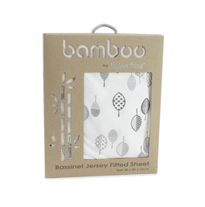 Bamboo Jersey Bassinet Fitted Sheet-Silver Mist
