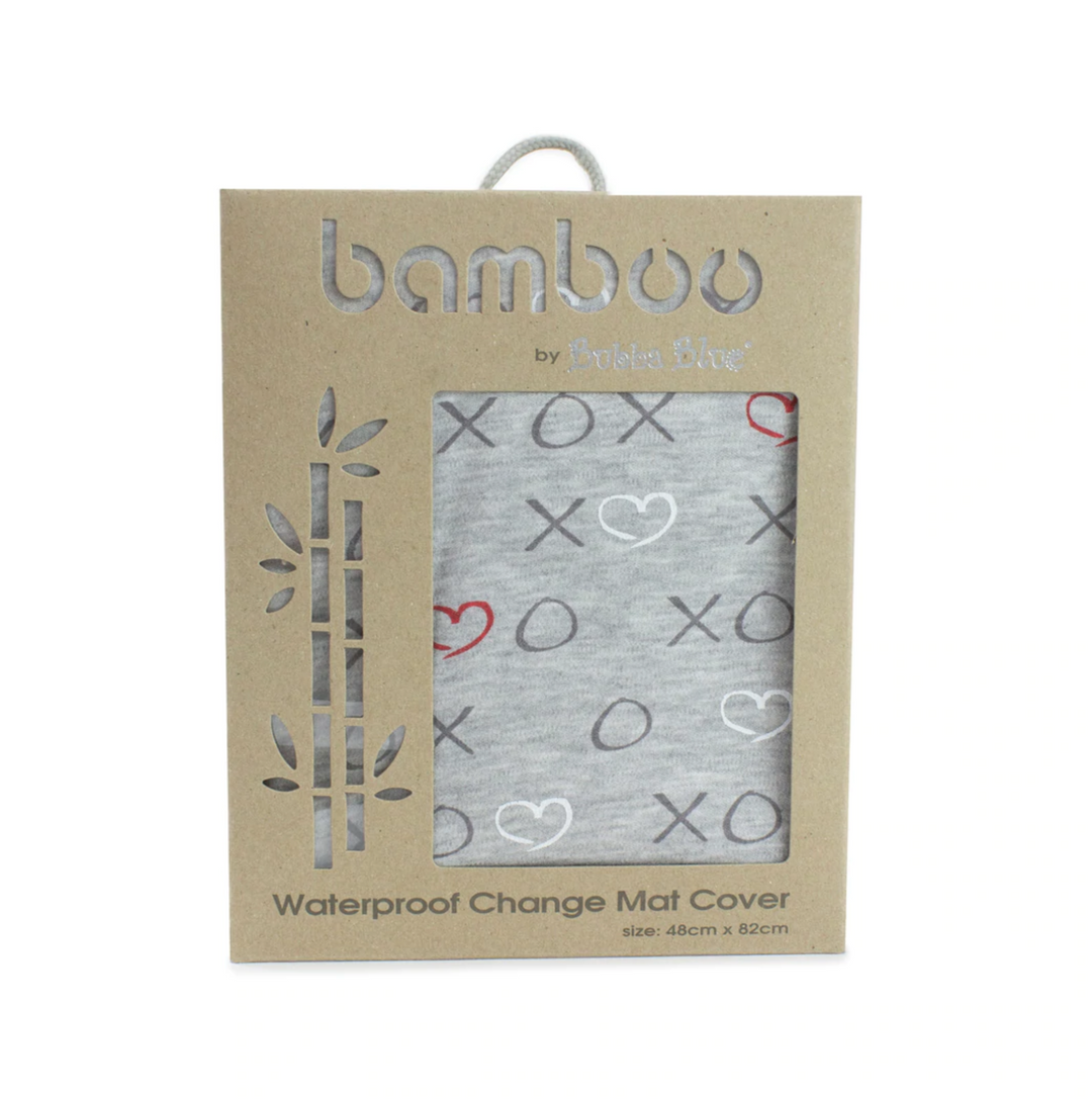 Silver Mist Bamboo Jersey Waterproof Change Mat Cover/Large Bassinet Sheet