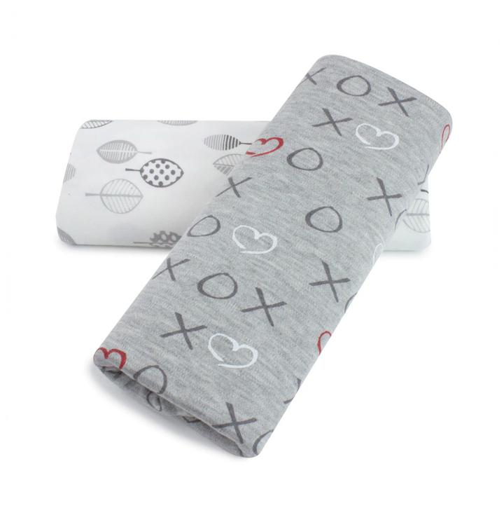 Bamboo 2pk Stretch Jersey Swaddle Wraps-Silver Mist