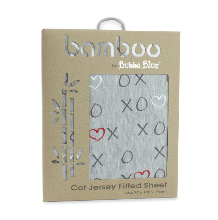 Bamboo Jersey Cot Fitted Sheet-Silver Mist