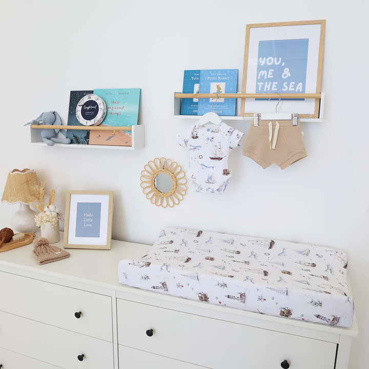 Organic Bassinet Sheet / Change Pad Cover -  Set Sail