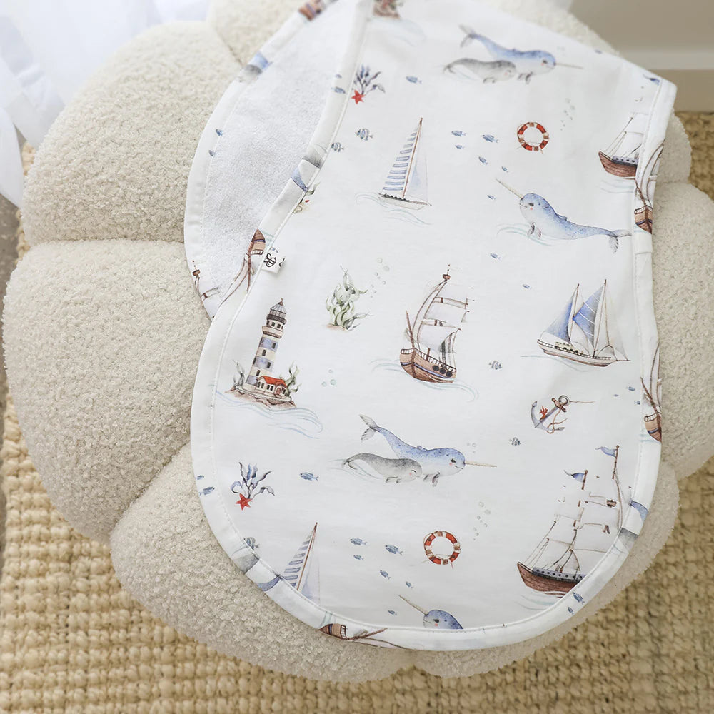 Snuggle Hunny Organic Cotton Burp Cloth - Set Sail