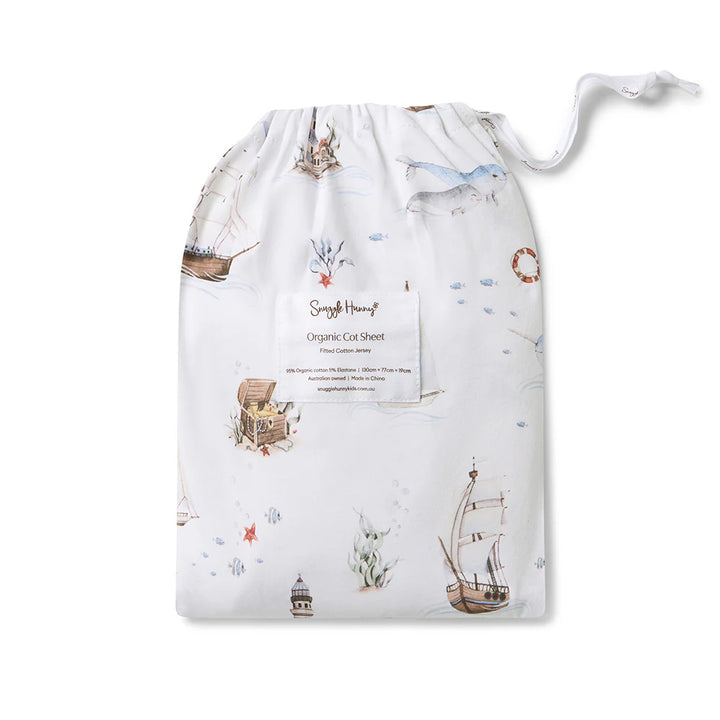 Snuggle Hunny Organic Fitted Cot Sheet - Set Sail