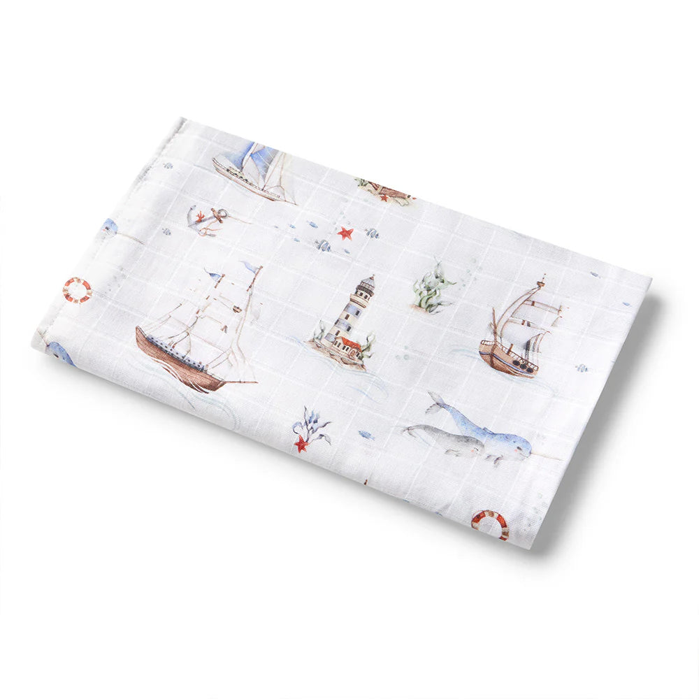 Organic Muslin Wrap - Set Sail