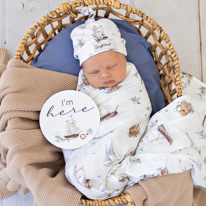 Organic Muslin Wrap - Set Sail