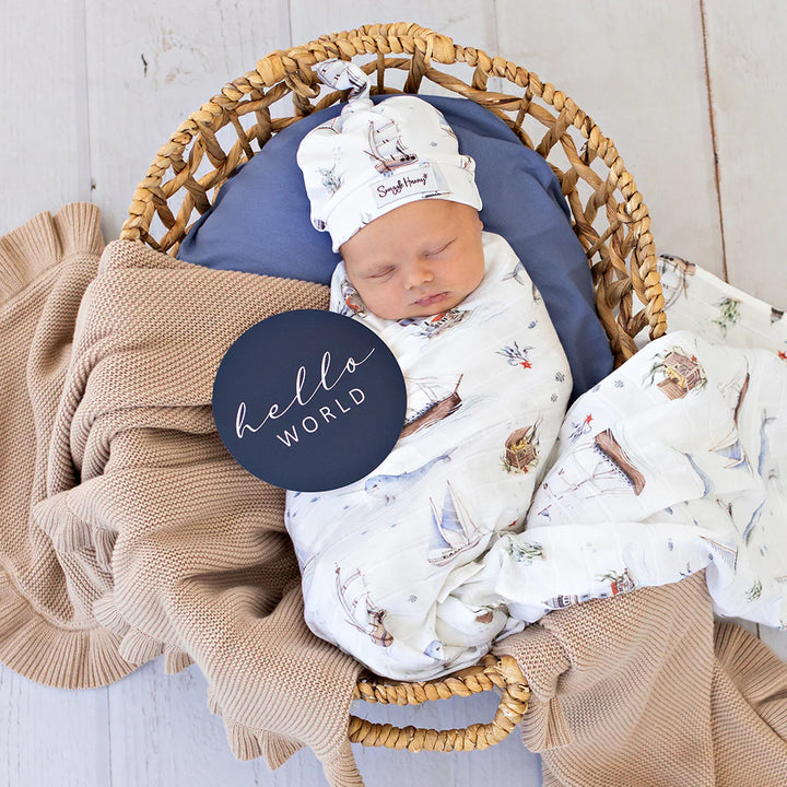 Organic Muslin Wrap - Set Sail