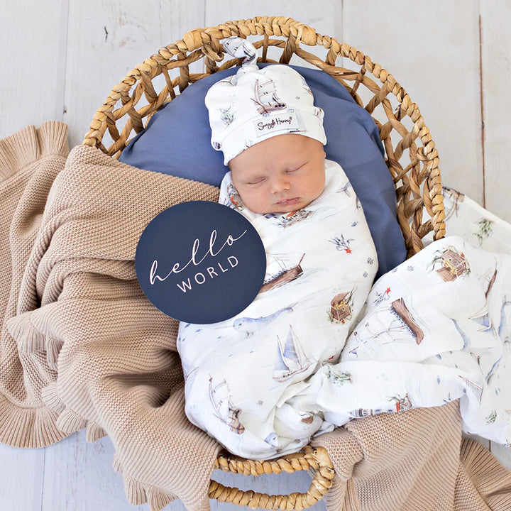 Organic Muslin Wrap - Set Sail