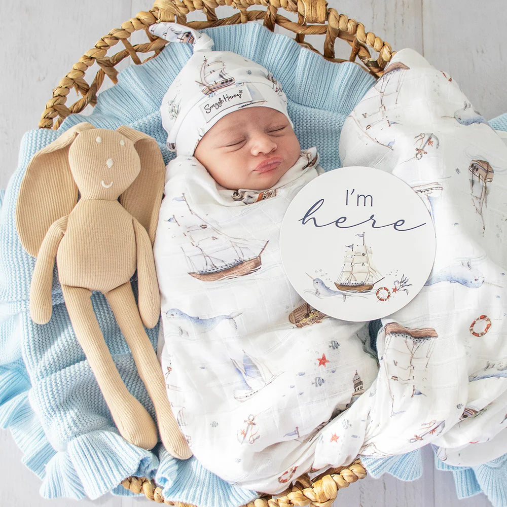 Organic Muslin Wrap - Set Sail