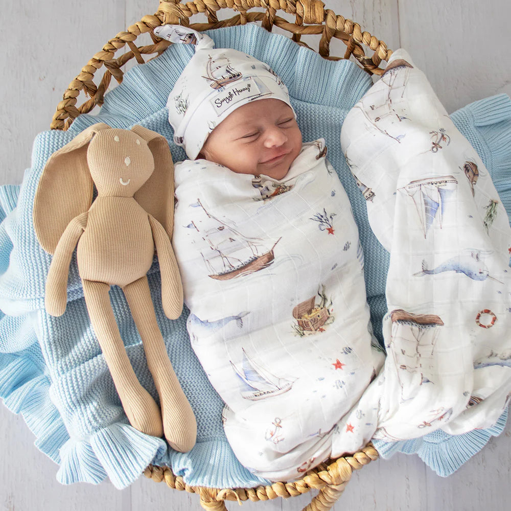 Organic Muslin Wrap - Set Sail