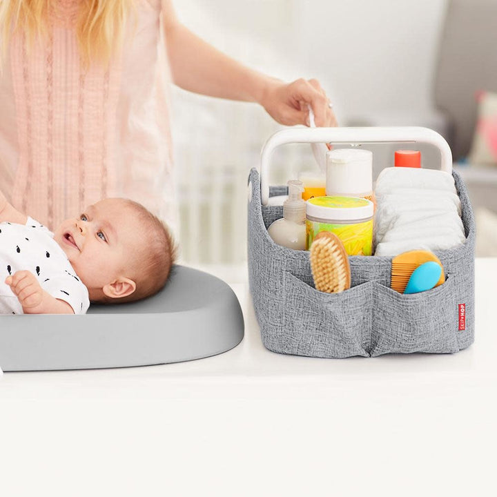 SKIP HOP LIGHT UP NAPPY CADDY HEATHER GREY