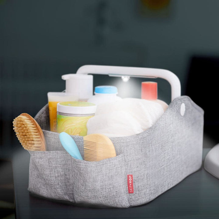 SKIP HOP LIGHT UP NAPPY CADDY HEATHER GREY