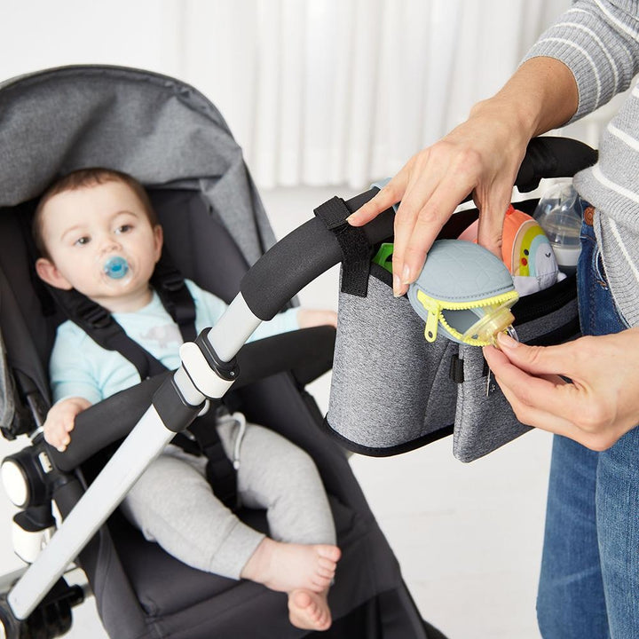 SKIP HOP GRAB & GO SILICONE PACIFIER HOLDER - GREY