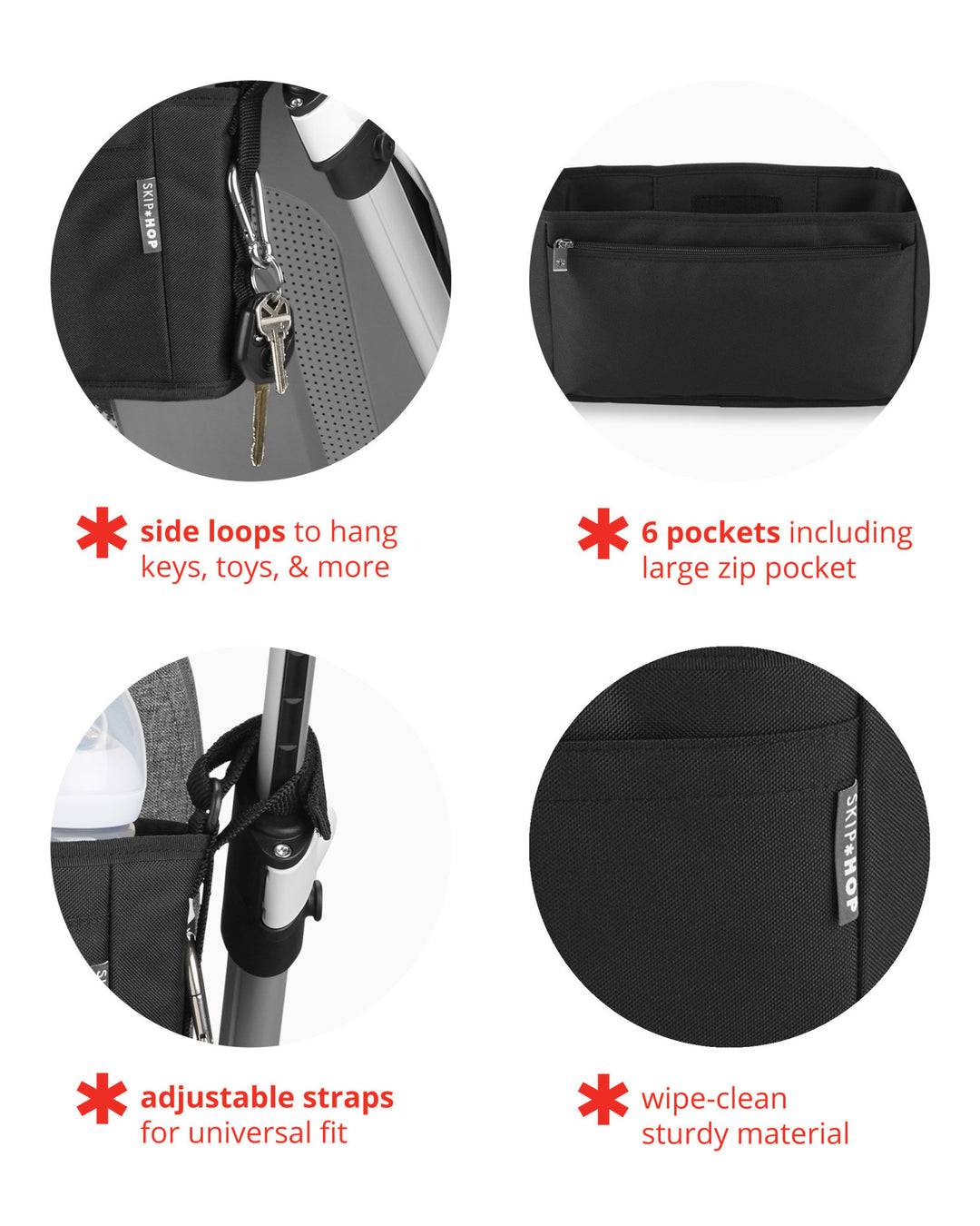 Skip Hop Grab & Go Ultra Stroller Organizer- Black