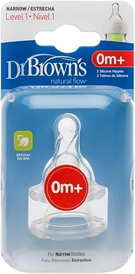 Dr Browns Narrow Neck Options+ Teats Level 1  2 Pack