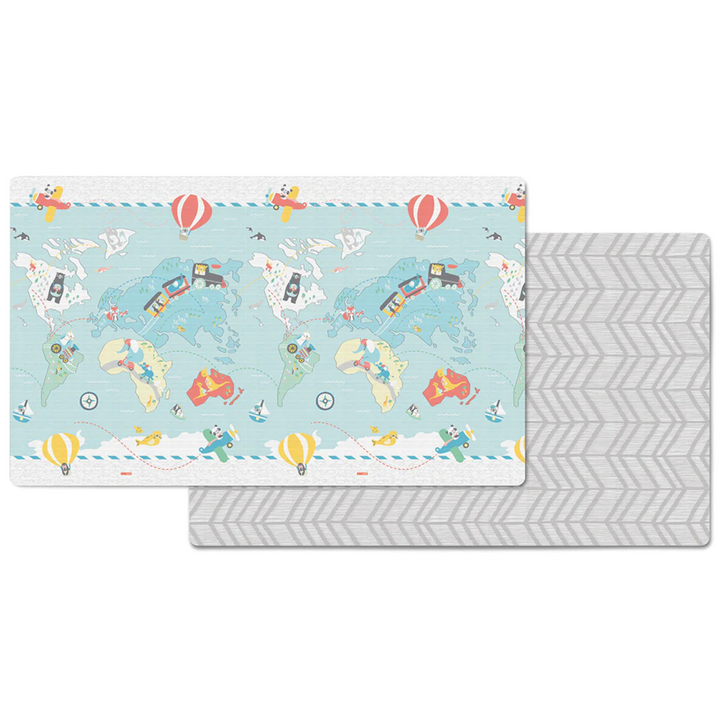 Skip Hop Doubleplay Reversible Playmat Little Travelers/Herringbone