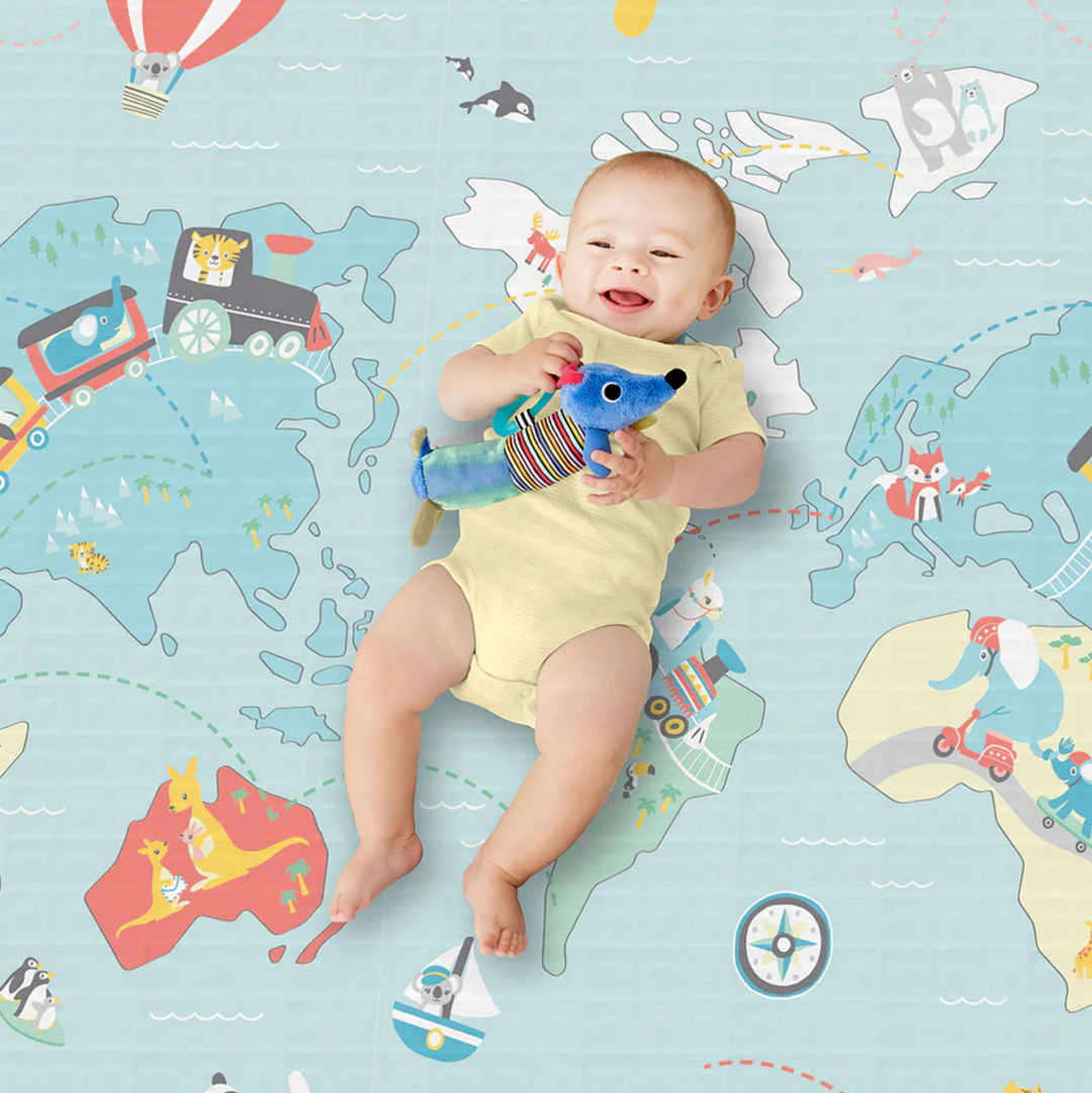 Skip Hop Doubleplay Reversible Playmat Little Travelers/Herringbone