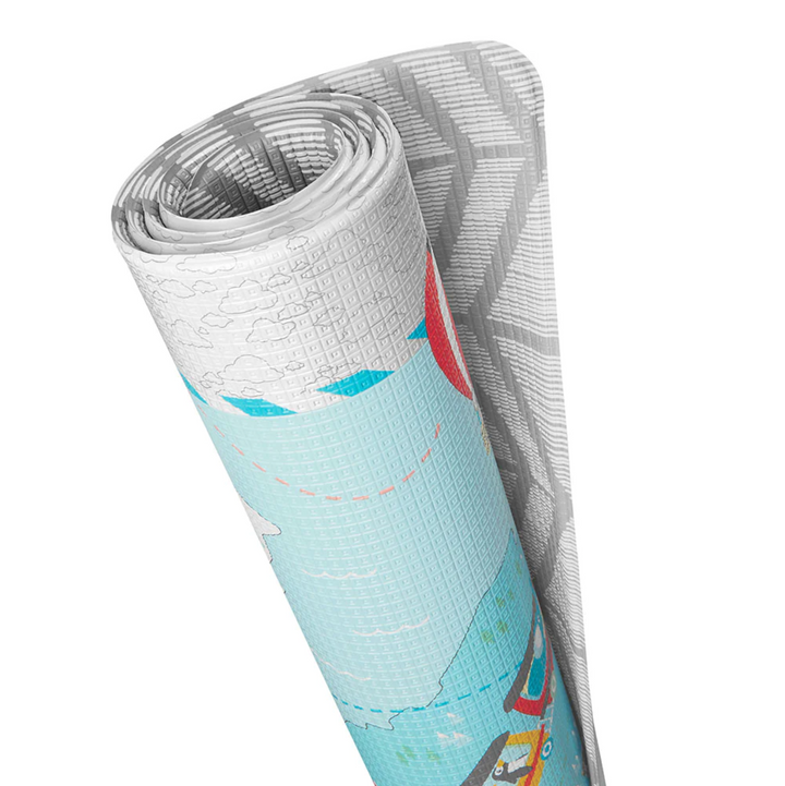 Skip Hop Doubleplay Reversible Playmat Little Travelers/Herringbone