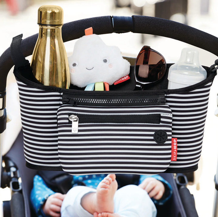 Skip Hop Grab & Go Stroller Organiser - Black & White Stripe