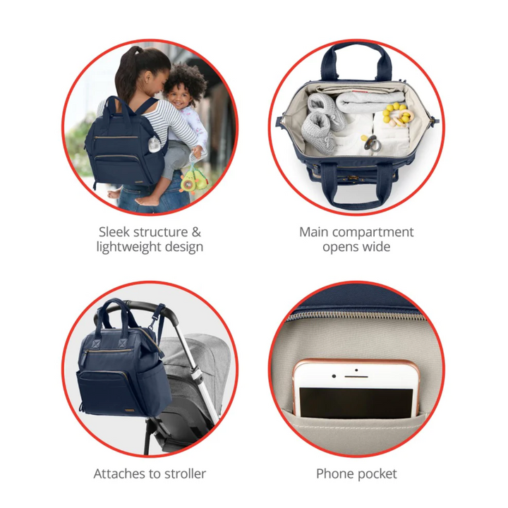 Skip Hop Main Frame Diaper Backpack- Midnight Navy