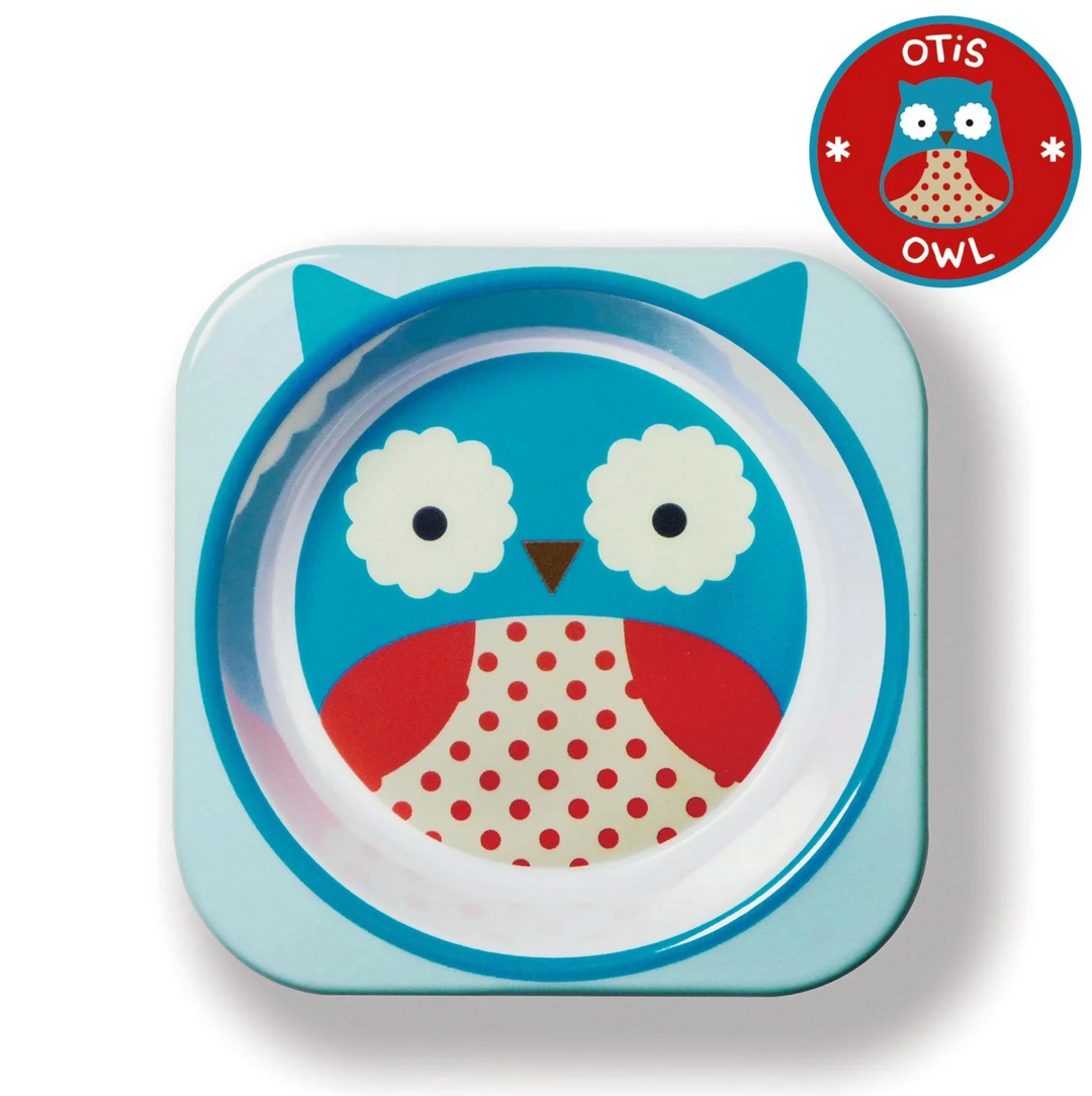 Skip Hop Zoo Melamine Plate & Bowl Set-Owl