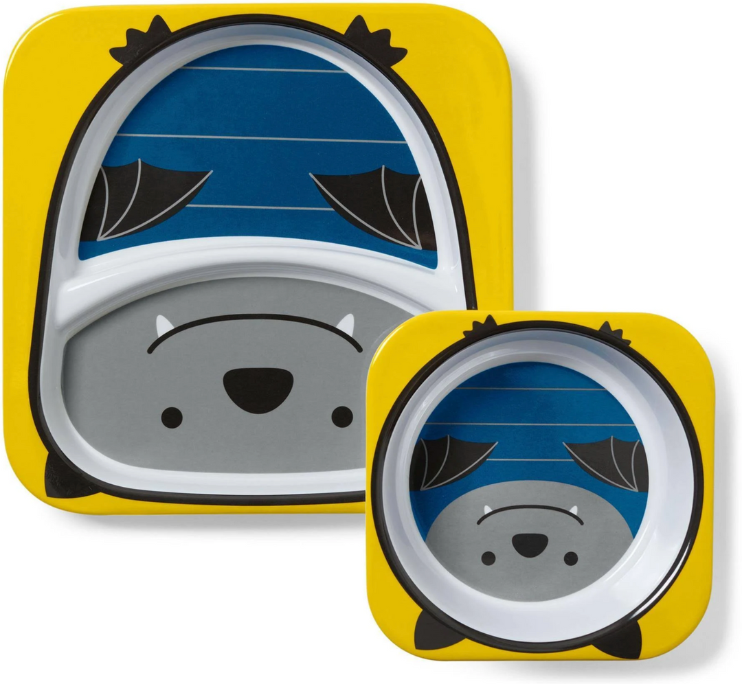 Skip Hop Zoo Melamine Plate & Bowl Set-Bat