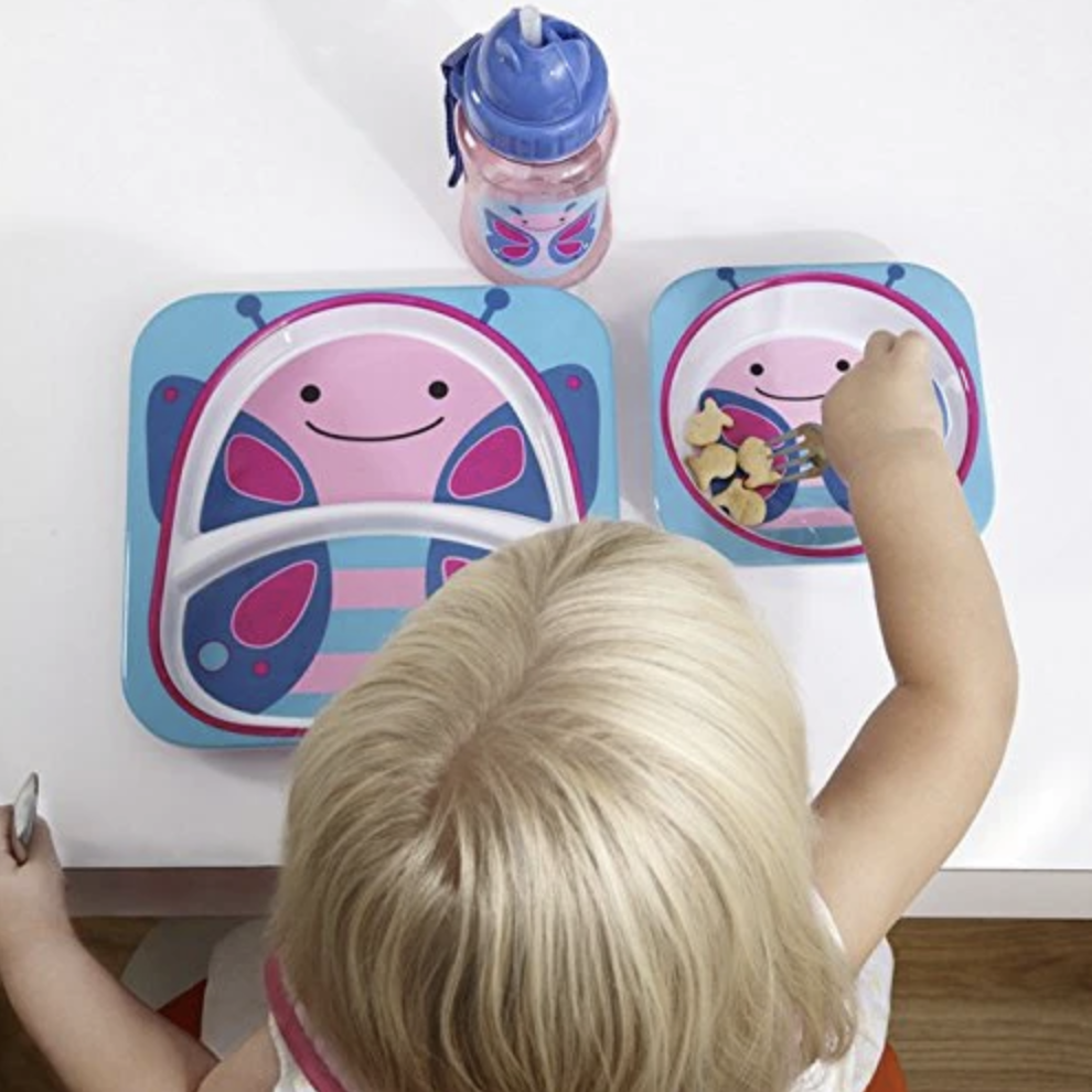 Skip Hop Zoo Melamine Plate & Bowl Set-Butterfly