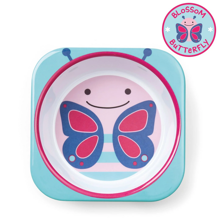 Skip Hop Zoo Melamine Plate & Bowl Set-Butterfly
