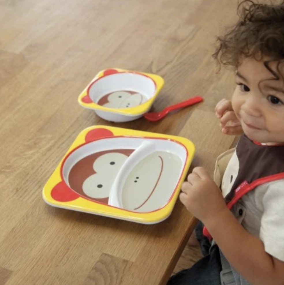 Skip Hop Zoo Melamine Plate & Bowl Set-Monkey