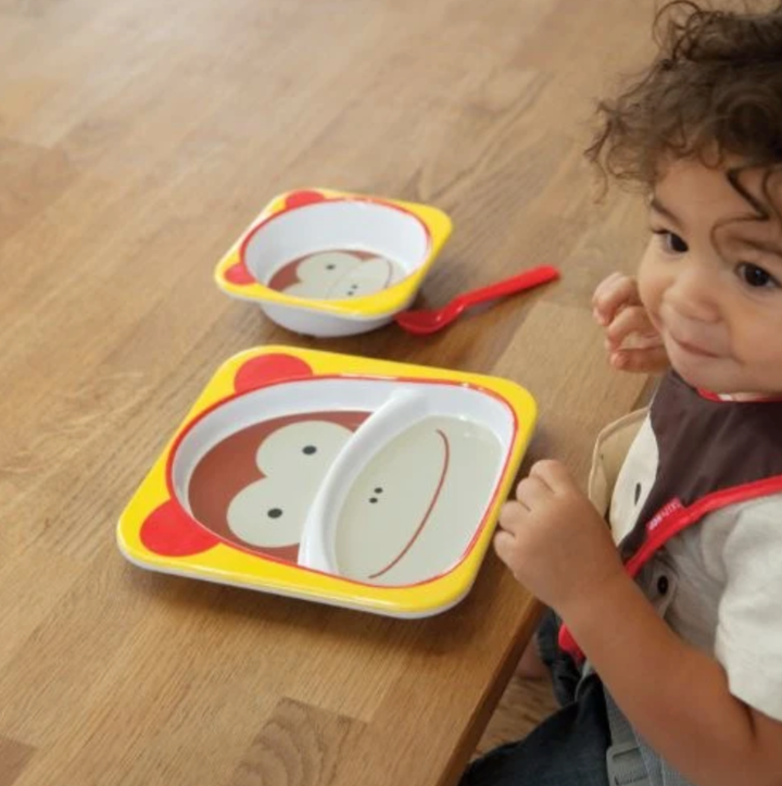 Skip Hop Zoo Melamine Plate & Bowl Set-Monkey