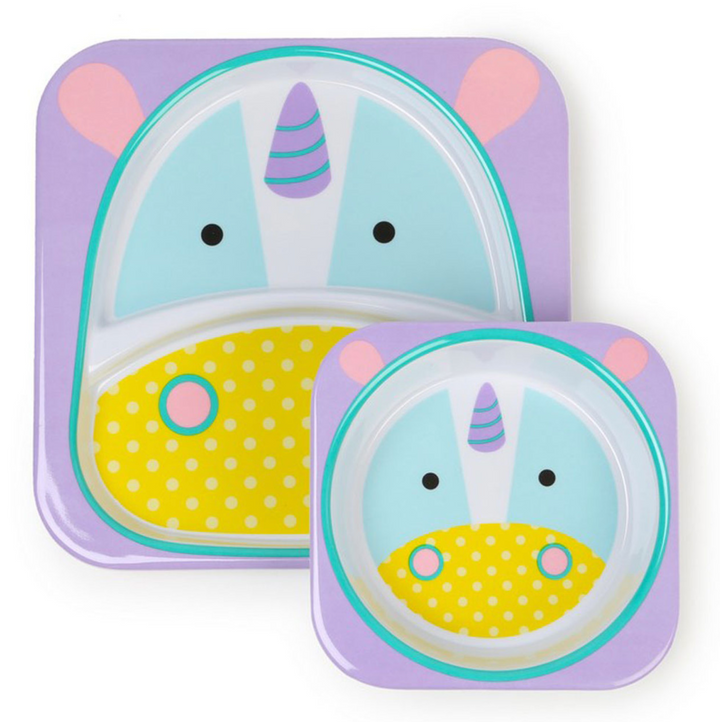 Skip Hop Zoo Melamine Plate & Bowl Set-Unicorn