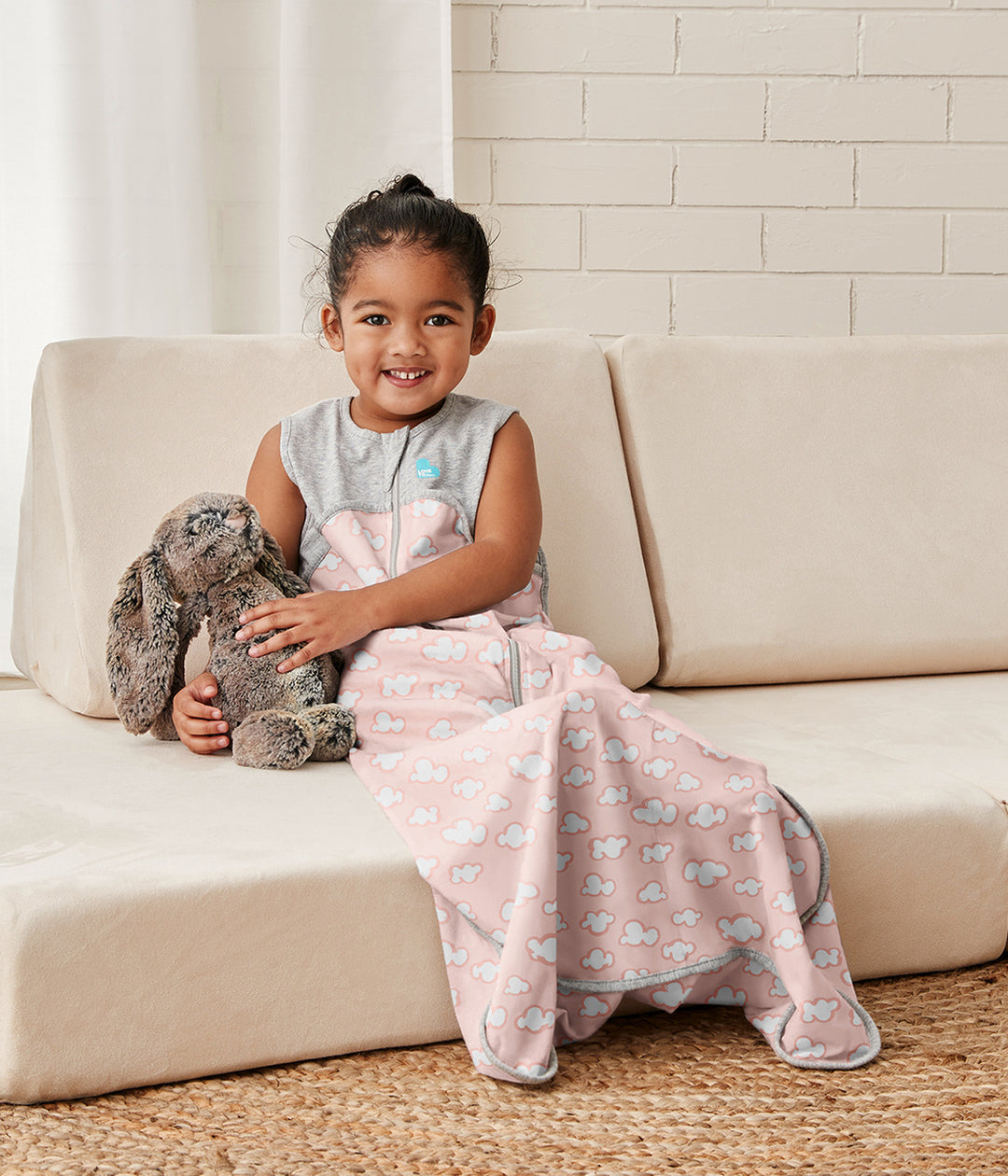 Organic Sleep Bag Lite 0.2 TOG-Dusty Pink Clouds