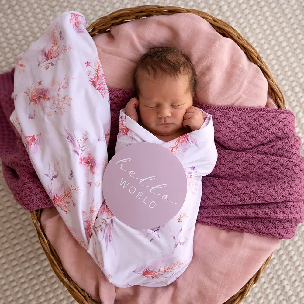 Baby Jersey Wrap & Topknot Set Coral